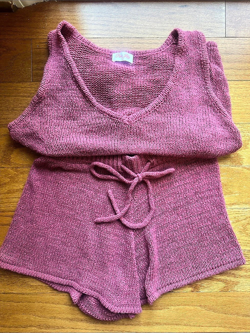 Pink Lily Pink Knit Romper